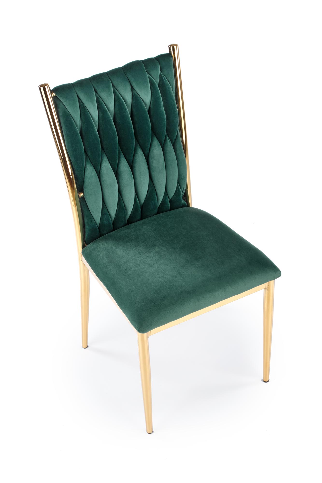 K436 stolica, boja: tamno zelena / zlatna