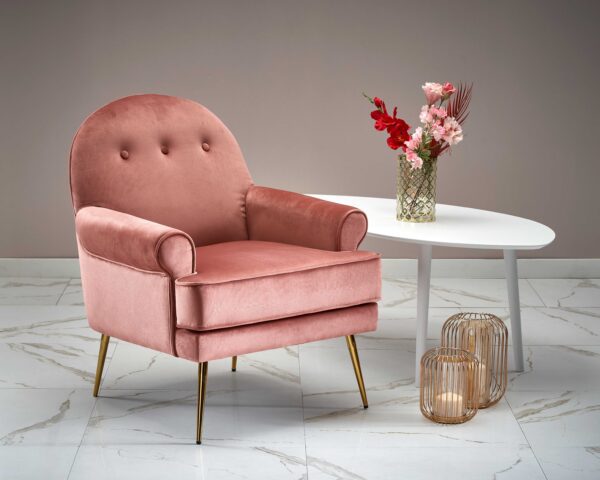 SANTI fotelja roza / zlatna