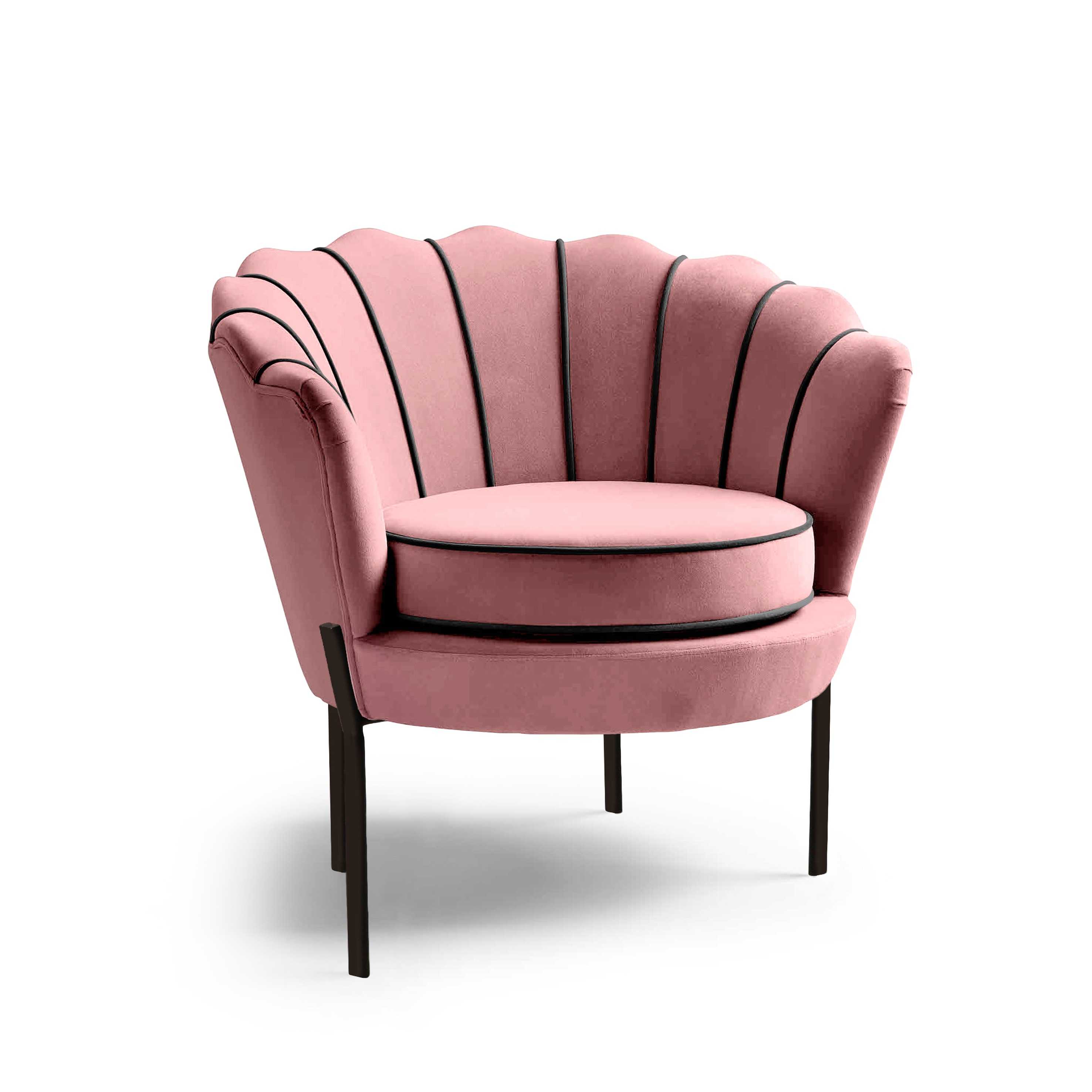 ANGELO fotelja roza / crna