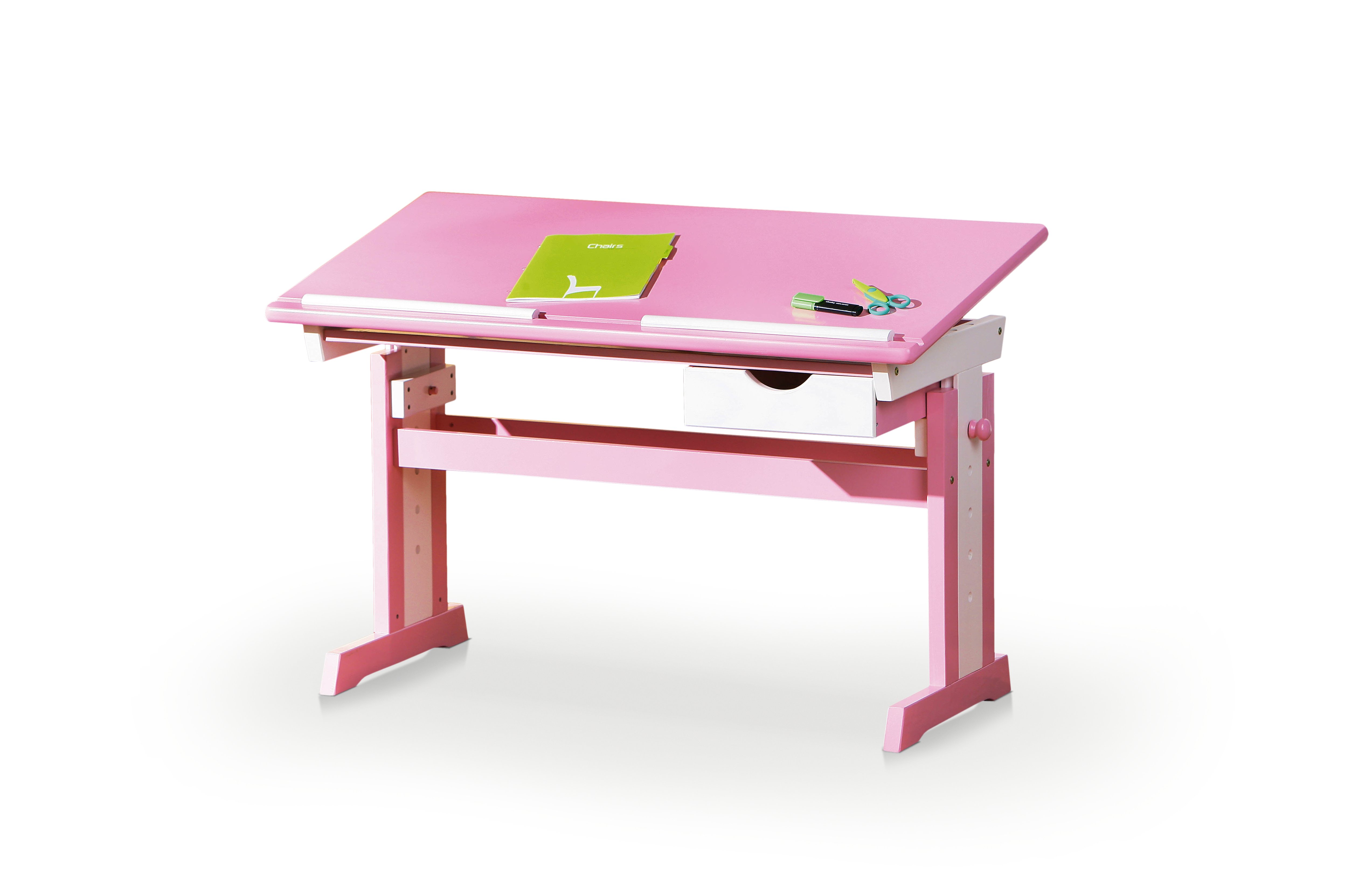 Radni stol CECILIA, boja: roza/bijela