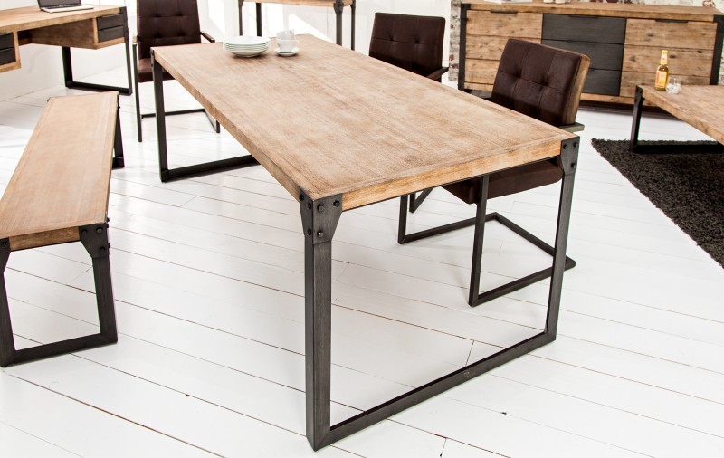 Blagovaonski stol Factory 160cm tik siva