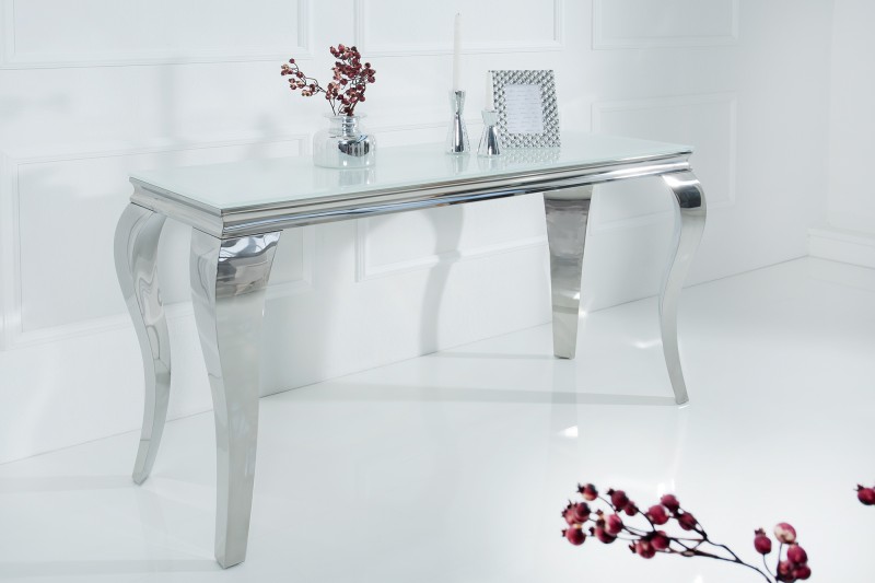 Konzola Modern Barock 145cm bijelo srebrna