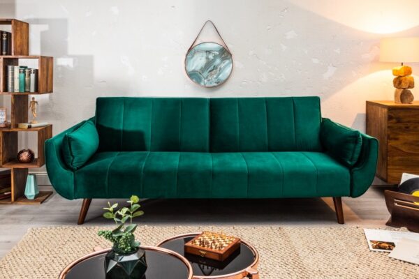 Kauč na razvlačenje Divani II 215cm smaragdno zeleni baršun