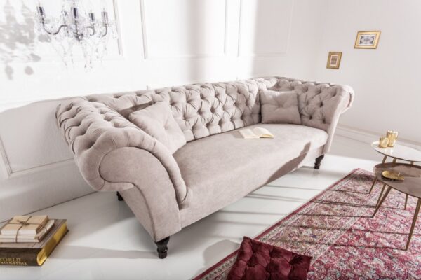 Sofa Paris Chesterfield sivi baršun
