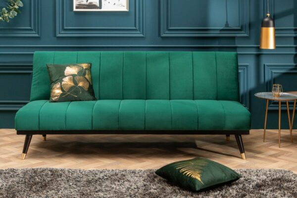 Kauč na razvlačenje Petit Beaute 180cm baršun smaragdno zelena