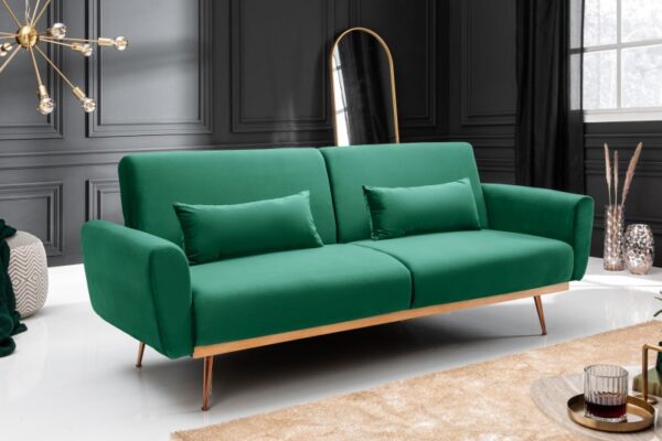 Kauč na razvlačenje Bellezza 210cm smaragdno zeleni baršun