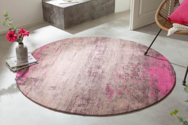 Tepih Modern Art 150cm okrugli bež ružičasti