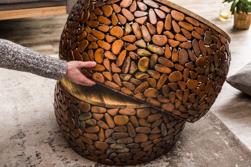 Set 2 stolića Stone Mosaic bakar bagrem