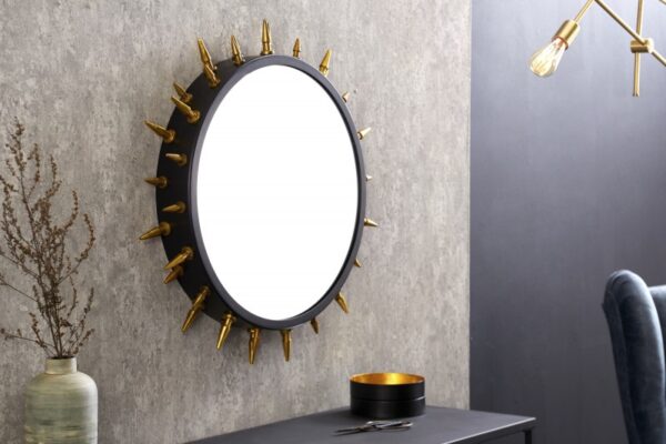 Zidno ogledalo Abstract 66cm crno zlato