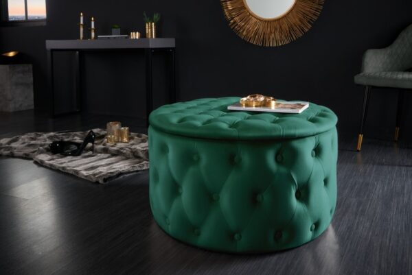 Stolica Modern Baroque Storage 75 cm baršun smaragdno zelena