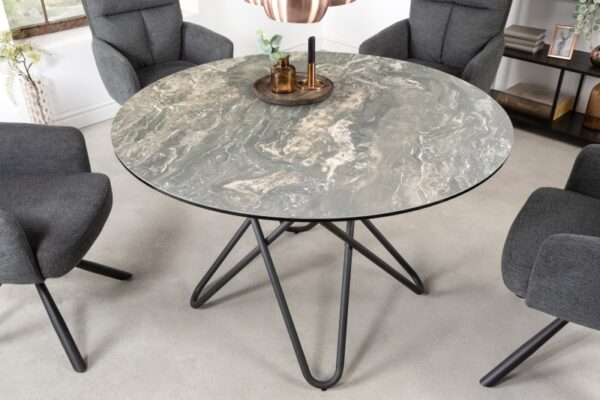 Blagovaonski stol Circular 120cm prirodni kamen keramika